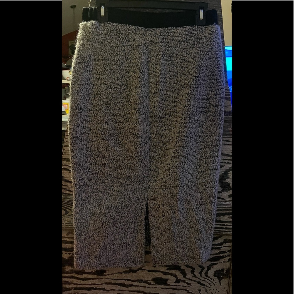 Sunny Leigh Gray Chenille Midi Skirt pencil straight Womens Medium adorable